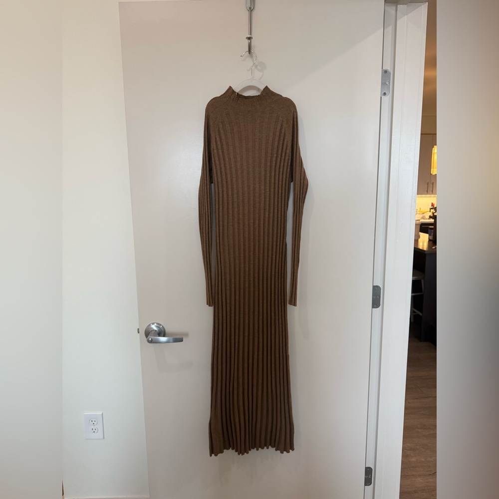 Brown Mango Ribbed Dress Size Medium